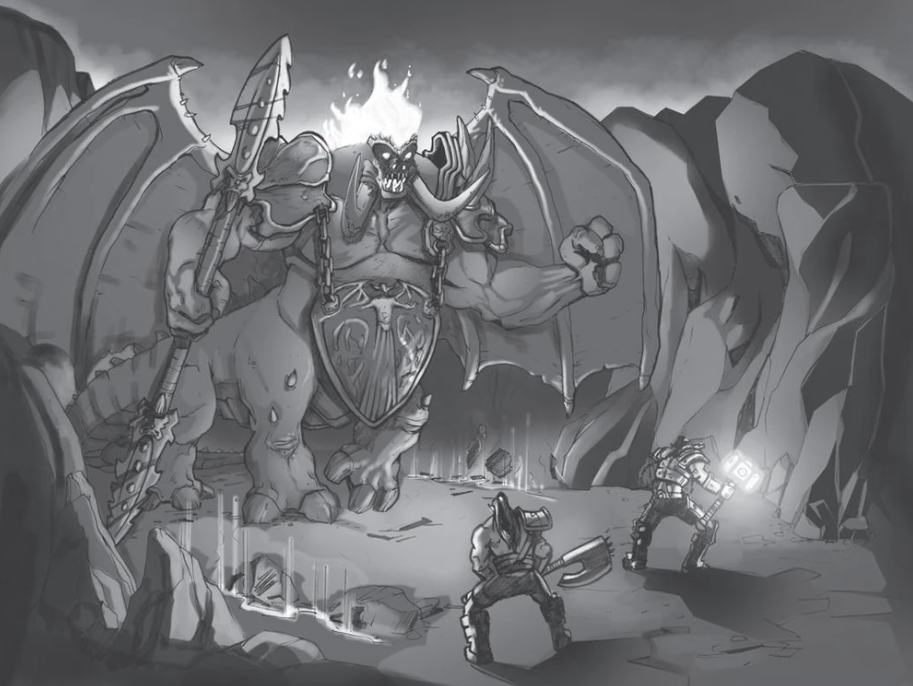 Thrall และ Grom เผชิญหน้ากับ Mannoroth ในเกม RPG